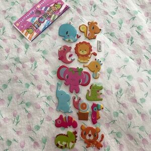 New Cute 3D Mammal Animal Sticker Sheet Set